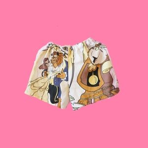 Vintage Bedsheet Beauty And The Beast Belle Disney Shorts